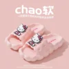 Sanrio Hausschuhe Hello Kitty Cinnamoroll Kuromi Hausschuhe Kawaii Damen Hausschuhe Bequeme rutschfeste Haus flache Hausschuhe 6