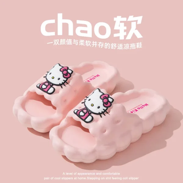 Sanrio Hausschuhe Hello Kitty Cinnamoroll Kuromi Hausschuhe Kawaii Damen Hausschuhe Bequeme rutschfeste Haus flache Hausschuhe 6