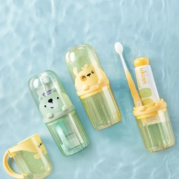 Reise-Mundwasserbecher, Bürstenbecher, Zahnbürste, Zahnbürstenbecher, KINDER-Set, tragbare Wasch- und Zahnpasta-Aufbewahrung zu Hause 4