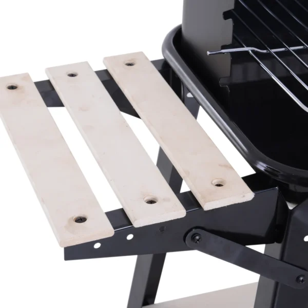 Out sunny Grill Holzkohle Höhe Grills verstellbare Regale Räder 83x37x87 cm 5