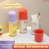 Cartoon Travel 3-in-1 Mundwasserbecher, tragbar, niedlich, unverzichtbar für Geschäftsreisen, Zahnbürstenetui mit Deckel, multifunktionale Aufbewahrung 3