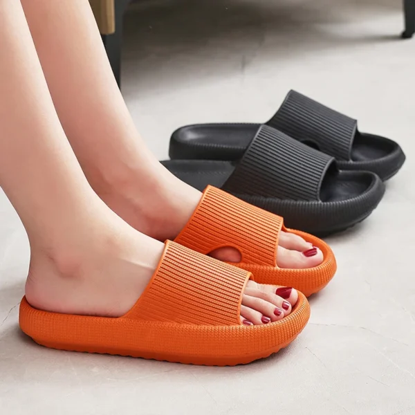 Smile Pop Rutschfeste Badezimmer-Duschhausschuhe für Damen, einfacher Stil, für drinnen und draußen, Freizeitschuhe, atmungsaktive Plateau-Sandalen 4