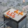 Edelstahlgrill mit zwei Griffen für die meisten Gasgrills und Holzkohlegrills. Universelles BBQ-Grillpfanne-Grilltablett 5