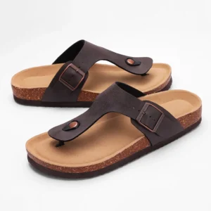 Shevalues Sommer Kork Hausschuhe für Männer weiche Sohle Home Slides mit Bogen Unterstützung flache Flip Flops Herren gemütliche lässige Schlafzimmer Sandalen