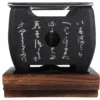 Japanisches Grillregal mit Holzsockel, rutschfest, rutschfest, Holzkohlegrills, Hibachi, runder Tischplatte, Metallgrill, für Zuhause, Braten, Herd 6
