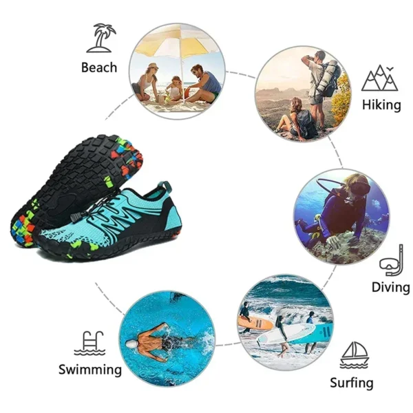 Unisex Watschuhe Schnelltrocknende Aquaschuhe Entwässerung Wasserschuhe Strand Sport Schwimmsandalen Yoga Barfuß Tauchen Surfen Turnschuhe 4