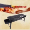 Tragbarer, zusammenklappbarer BBQ-Grill, geeignet mit Schubladen für Holzkohle, gegrilltes Fleisch, Outdoor-Koch, Grillzubehör, Kochgeschirr, Grillwerkzeug