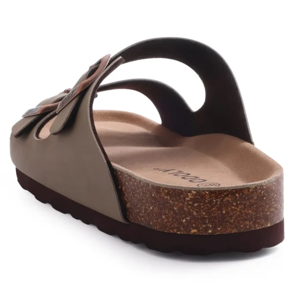 Comwarm Herren-Sandalen mit Korkfußbett, Fußbett, Fußgewölbeunterstützung, Sommer-Outdoor-Sandalen mit verstellbarer Schnalle, Freizeit-Herren-Leder-Sandalen 5