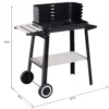 Out sunny Grill Holzkohle Höhe Grills verstellbare Regale Räder 83x37x87 cm 3