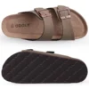 Comwarm Herren-Sandalen mit Korkfußbett, Fußbett, Fußgewölbeunterstützung, Sommer-Outdoor-Sandalen mit verstellbarer Schnalle, Freizeit-Herren-Leder-Sandalen 2