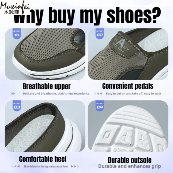 Sommerhausschuhe für Herren, atmungsaktiv, Freizeitschuhe, weich gepolstert, Papa-Schuhe, leichte Herrenschuhe, kostenloser Versand 4