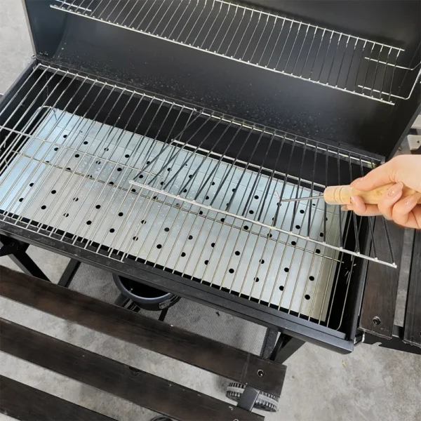 BBQ Grill Outdoor Holzkohlegrill mit Thermometer Grillofen mit Rädern Camping Picknick Grillwerkzeug 5
