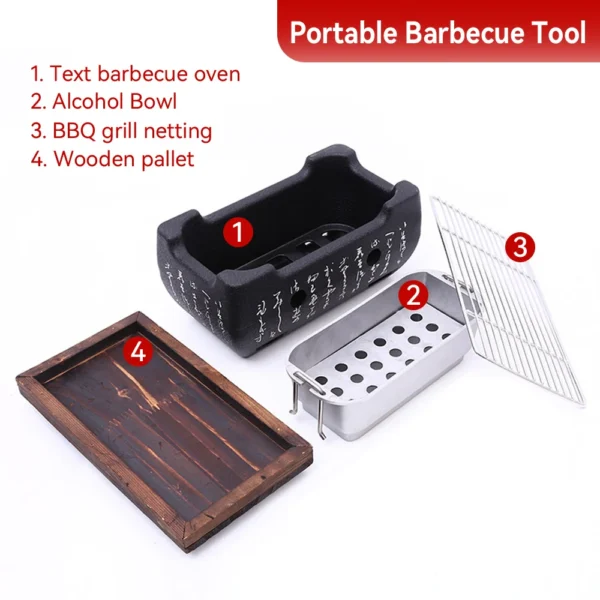 Tragbarer Grill Grill koreanische japanische Lebensmittel Kohlenstoff ofen Grill ofen Holzkohle Kochofen Haushalt im Freien wieder verwendbare Grill box 6