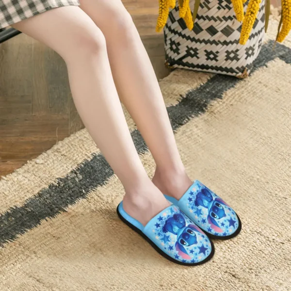 Benutzerdefinierte Druck Frauen Stich Anime Cartoon Haus Hausschuhe Weiche Warme Memory Foam Flauschigen Slipper Indoor Outdoor Schuhe 5