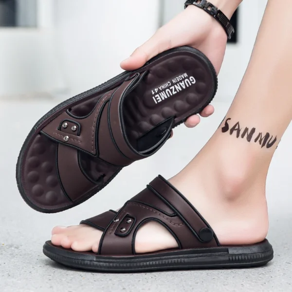 Sommer Männer Sandalen Offene spitze Flache männer Casual Schuhe Outdoor Wanderschuhe Sandalen für Männer Strand Schuhe alias hombre Männer hausschuhe 2