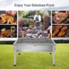 Picknickgrill Edelstahl Holzkohlegrill Kleiner Grill Portable Campinggrill Abnehmbare BBQ Grills für Outdoor Garten Party usw. (