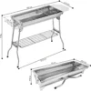 Holzkohlegrills Edelstahl Grill BBQ Werkzeuge Sets Kochutensilien Kit für Picknick Camping Party 3