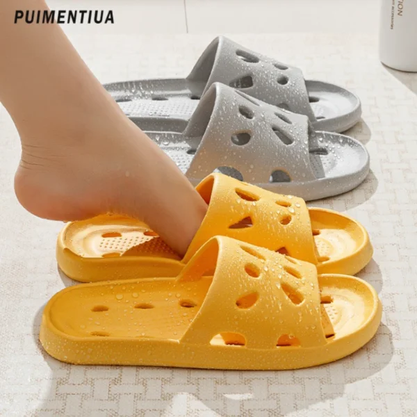SALE Badezimmer-Hausschuhe, schnell trocknend, für die Dusche, ausgehöhlt, wasserdicht, für den Innenbereich, Sommersohle, Eva-Schuhe, rutschfeste Flip-Flops für Männer und Frauen
