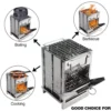 Tragbarer Mini-Grill aus Edelstahl – faltbarer Holzkohle- und Holzofen für Camping, Kochen und Heizen im Freien, kompaktes Design 3