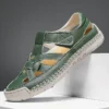 Mode Hohe Qualität Handgemachte Sommer Leder Sandalen Männer Atmungsaktive Aushöhlen Schuh Outdoor Weiche Sohle Männer Gleitschutz Strand Sandalen 3