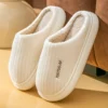 Paar Hausschuhe Indoor Streifen Flusen Memory Foam Fluffy Eva Anti-Rutsch Weiche Ferse Rutschfeste Plüsch Hausschuhe Damen Winter Hausschuhe