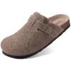 Comwarm Mode Herren Wildleder Pantoletten Hausschuhe Neue Frauen Clogs Kork Einlegesohle Sandalen Mit Fußgewölbeunterstützung Outdoor Strand Rutschen Hause Schuhe 2