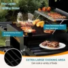 Großer, robuster Grill, geeignet für 10 Personen mit Rädern, 2 klappbare Beistelltische, Outdoor-Grill für Garten, Picknick, Camping 2