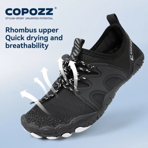 COPOZZ Unisex Watschuhe Herren Damen Schnelltrocknende Aqua Upstream Schuhe Rutschfeste Sportschuhe Verschleißfeste Strand-Barfuß-Turnschuhe für Erwachsene 3