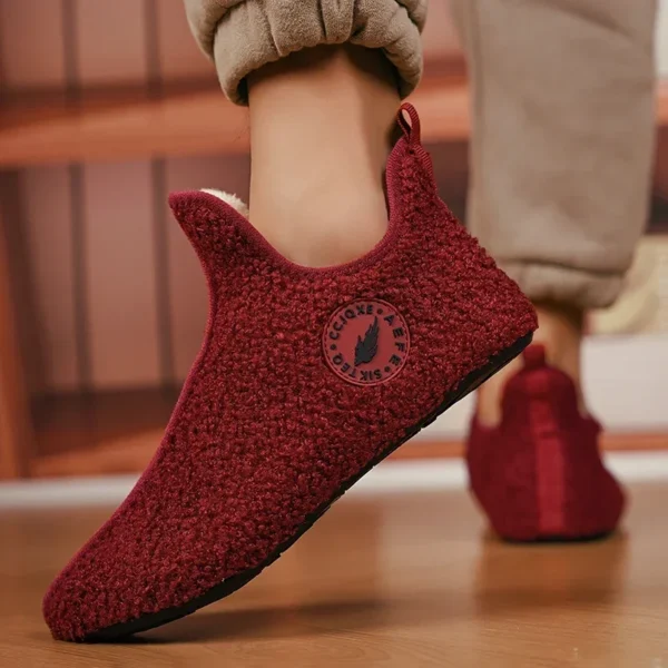 YRZL Winter Slippers Men Couple Slippers Non-slip Warm Women and Men Slipper Indoor Soft Shoes Comfortable Flat Home Cotton Shoe 3