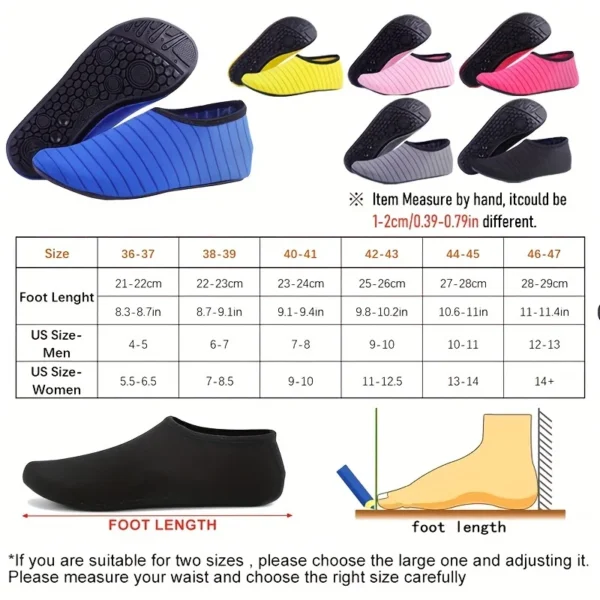 1 Paar Wasserschuhe Damen Barfußsocken Anti-Rutsch Schnelltrocknend Herren Strand Schwimmen Wassersportschuhe 4