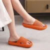 Smile Pop Rutschfeste Badezimmer-Duschhausschuhe für Damen, einfacher Stil, für drinnen und draußen, Freizeitschuhe, atmungsaktive Plateau-Sandalen 5