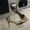 Sexy Spitzschuh Offene spitze Lackleder Schnalle Sommer Hochhackige Sandalen Damen Party Hochzeit Modeschuhe 3