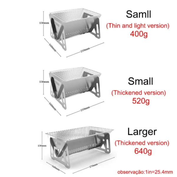 [Heißer Verkauf] Grill Grill Heizung speichert Multifunktions-Camping Grill Grill Rack Netz Brennholz ofen Edelstahl Grill 4