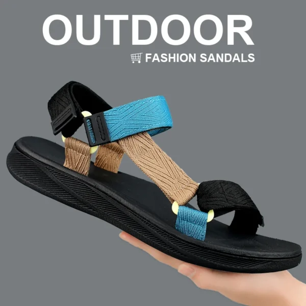 Neue Outdoor Wade Sandalen Mann Arch Support Yoga Matte Einlegesohle Gladiator Offene spitze Outdoor Strand Hausschuhe Rutschfeste Langlebige Flache Männer