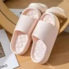 Weiße dicke Plattform-Wolken-Hausschuhe für Damen, leicht, weiche Sohle, EVA, Heimrutschen, Damen, Sommer, Komfort, rutschfeste Strand-Flip-Flops 2