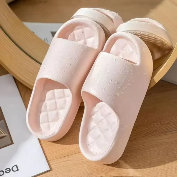 Weiße dicke Plattform-Wolken-Hausschuhe für Damen, leicht, weiche Sohle, EVA, Heimrutschen, Damen, Sommer, Komfort, rutschfeste Strand-Flip-Flops 2