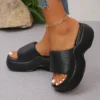 Rosa Eva Keilabsatz Frau Hausschuhe Sommer Strand Plattform Sandalen Frauen Outdoor Weiche Sohle Wolke Hausschuhe Schuhe Mule Flip-Flops 5