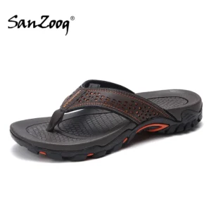 Sommer Außerhalb PU Leder Herren Flip-Flops Hausschuhe Outdoor Strand Schuhe Flip Flop Plus Große Größe 49 50 51 52 heißer Verkauf Dropshipping