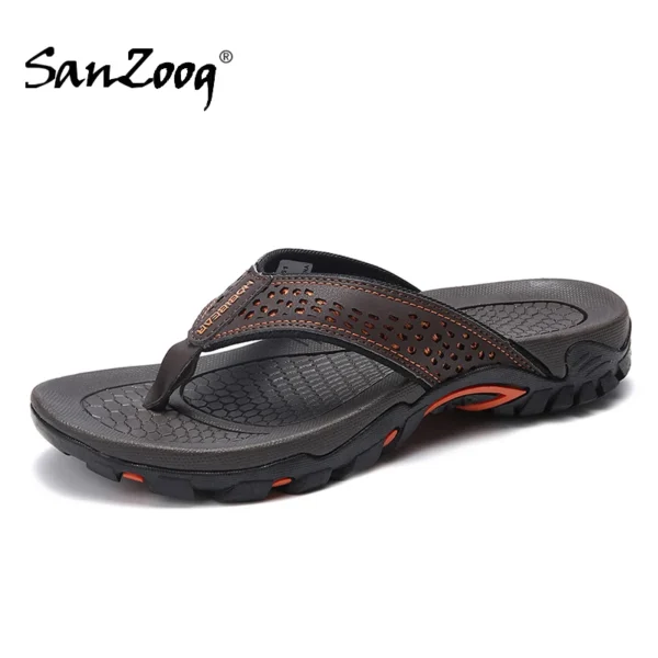 Sommer Außerhalb PU Leder Herren Flip-Flops Hausschuhe Outdoor Strand Schuhe Flip Flop Plus Große Größe 49 50 51 52 heißer Verkauf Dropshipping