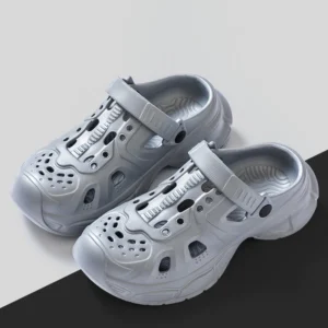 Eyriphy Loch Schuhe Für Männer Neue Trendy Sommer Dicke Sohle Erhöhen AntiSlip Mode Arbeit Strand Hausschuhe Plattform Männlichen Garten Schuhe
