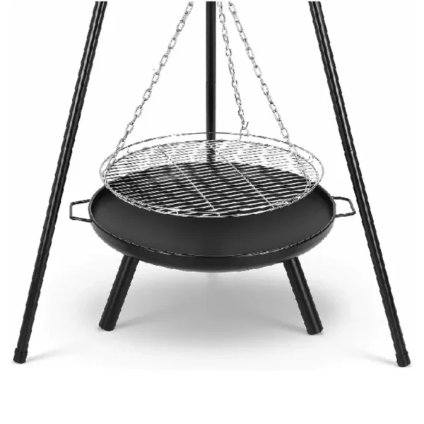 Outdoor BBQ Feuerstelle Schüssel Stativ Hängen Topf Ständer Set Grill Einstellbare Camping Heizung Brenner Leicht Tragen, Hohe 152 cm 4