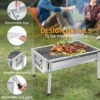 Picknickgrill Edelstahl Holzkohlegrill Kleiner Grill Portable Campinggrill Abnehmbare BBQ Grills für Outdoor Garten Party usw. ( 2