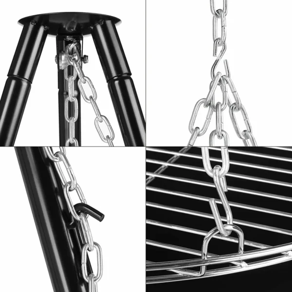 Outdoor BBQ Feuerstelle Schüssel Stativ Hängen Topf Ständer Set Grill Einstellbare Camping Heizung Brenner Leicht Tragen, Hohe 152 cm 6