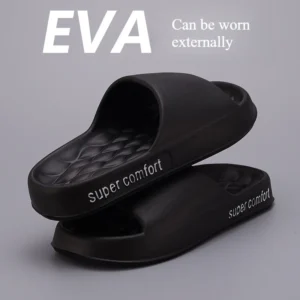 Dicke Plateau-Hausschuhe für Männer, Zuhause, weiche Sohle, Kissen, Rutschen, Sandalen, Damen, Sommer, Strand, rutschfeste Flip-Flops, Badezimmer-Slipper