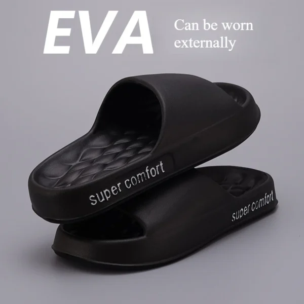 Dicke Plateau-Hausschuhe für Männer, Zuhause, weiche Sohle, Kissen, Rutschen, Sandalen, Damen, Sommer, Strand, rutschfeste Flip-Flops, Badezimmer-Slipper