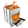 Tragbarer Mini-Grill aus Edelstahl – faltbarer Holzkohle- und Holzofen für Camping, Kochen und Heizen im Freien, kompaktes Design 4