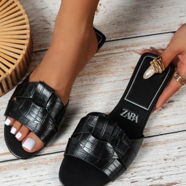 2024 neue Mode Hausschuhe Frauen sexy flache Sandalen lässig Damen Sand Strand Hausschuhe elegante Fischmaul Hausschuhe Frauen