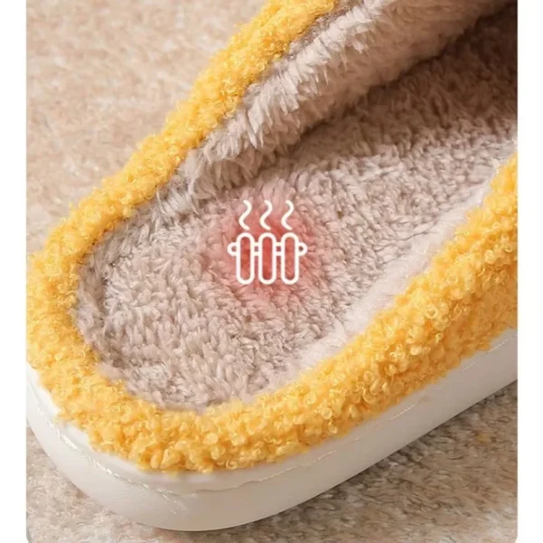 Fuzzy Smile Face Damen-Slipper, Kawaii-Cartoon, Plüsch, Baumwolle, für den Innenbereich, lustig, niedlich, Winter, warm, Bodenhaus, Heimschuhe, weiblich, 2025, neu 4
