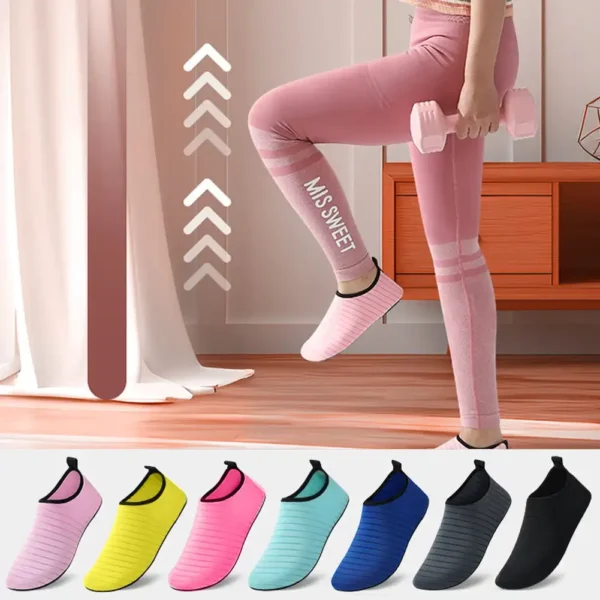 Schnell trocknende Wasserschuhe, Gummisohle, Tauchschuhe, Unisex, Strand, Schwimmen, Tauchsocken, rutschfest, zum Surfen am Meer, für Erwachsene und Kinder 3