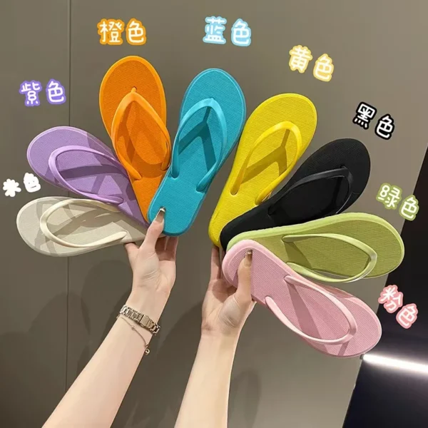 Einfarbig Nicht-slip Freizeit Paar Hausschuhe Frauen Sommer Strand Hausschuhe Outdoor Frauen Flip-Flops Atmungsaktive Strand sandalen frauen 2